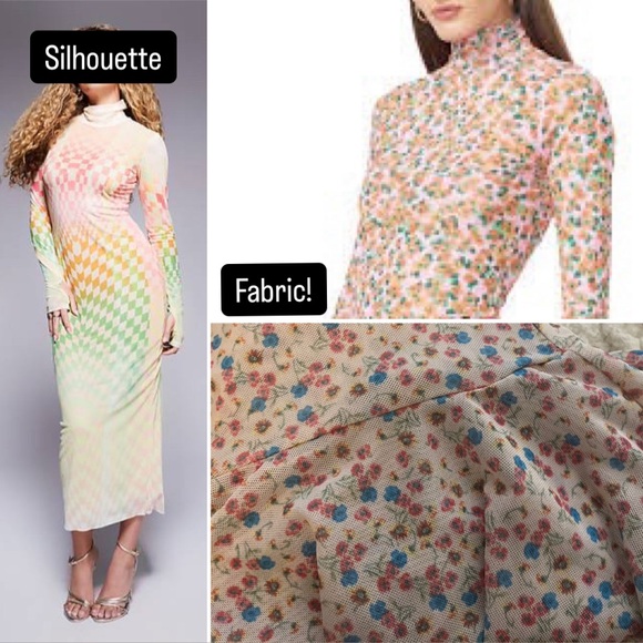 AFRM Dresses & Skirts - AFRM Floral Multicolor MESH Dress no under slip Turtleneck